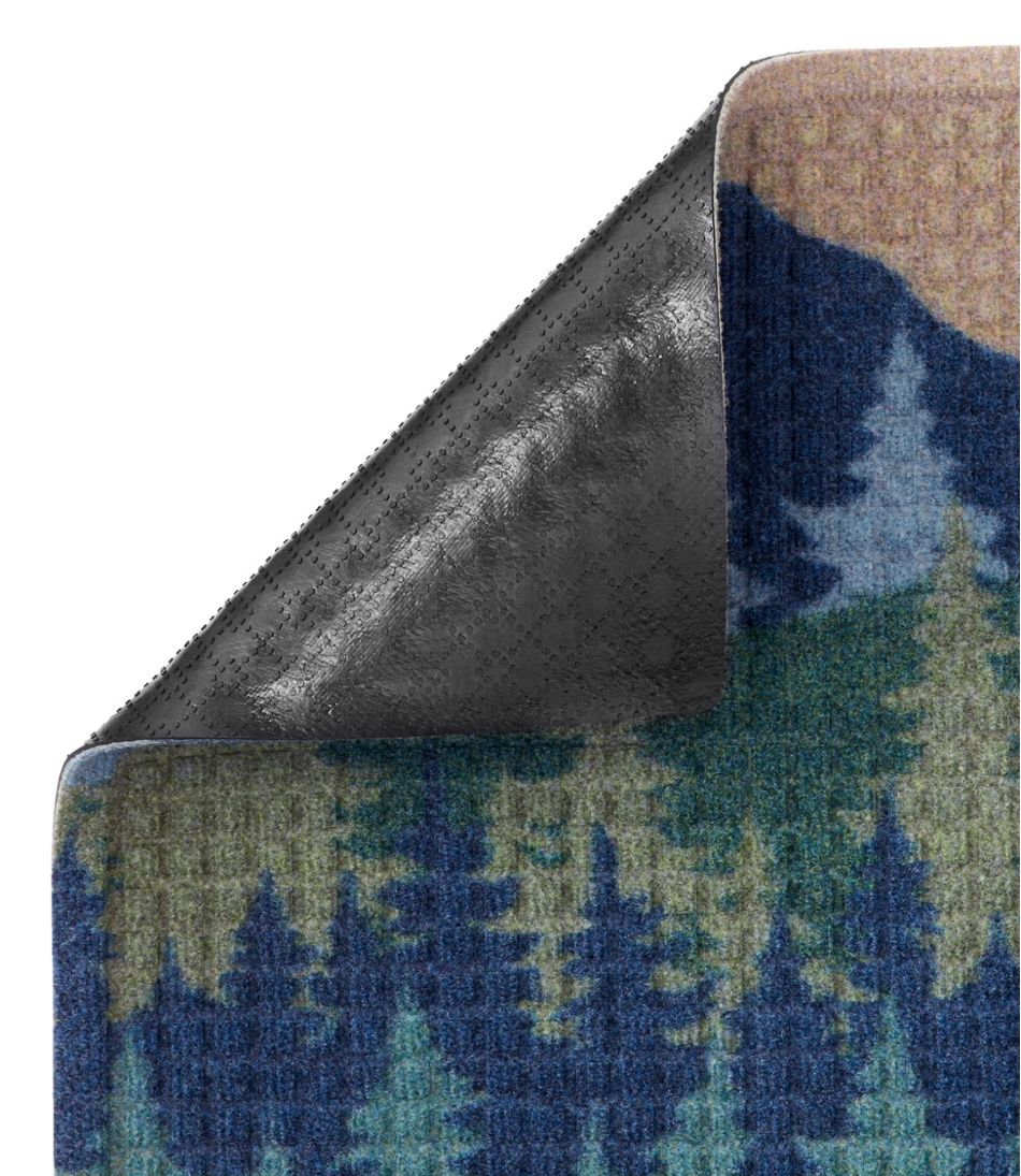 L.L.Bean | Printed Recycled Waterhog Doormat, Pine Trees