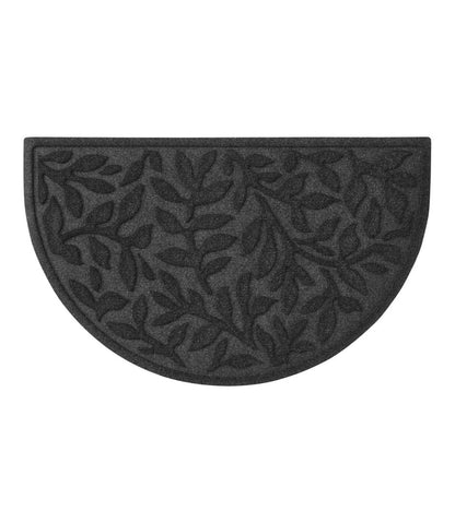 L.L.Bean | Heavyweight Recycled Waterhog Doormat, Half Round, Woodland Leaf