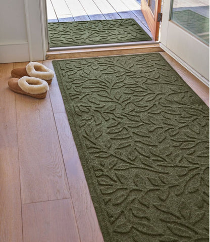 L.L.Bean | Heavyweight Recycled Waterhog Mat Runner, Woodland Leaf