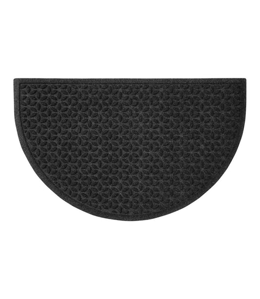 L.L.Bean | Heavyweight Recycled Waterhog Doormat, Half Round, Blooming Circles