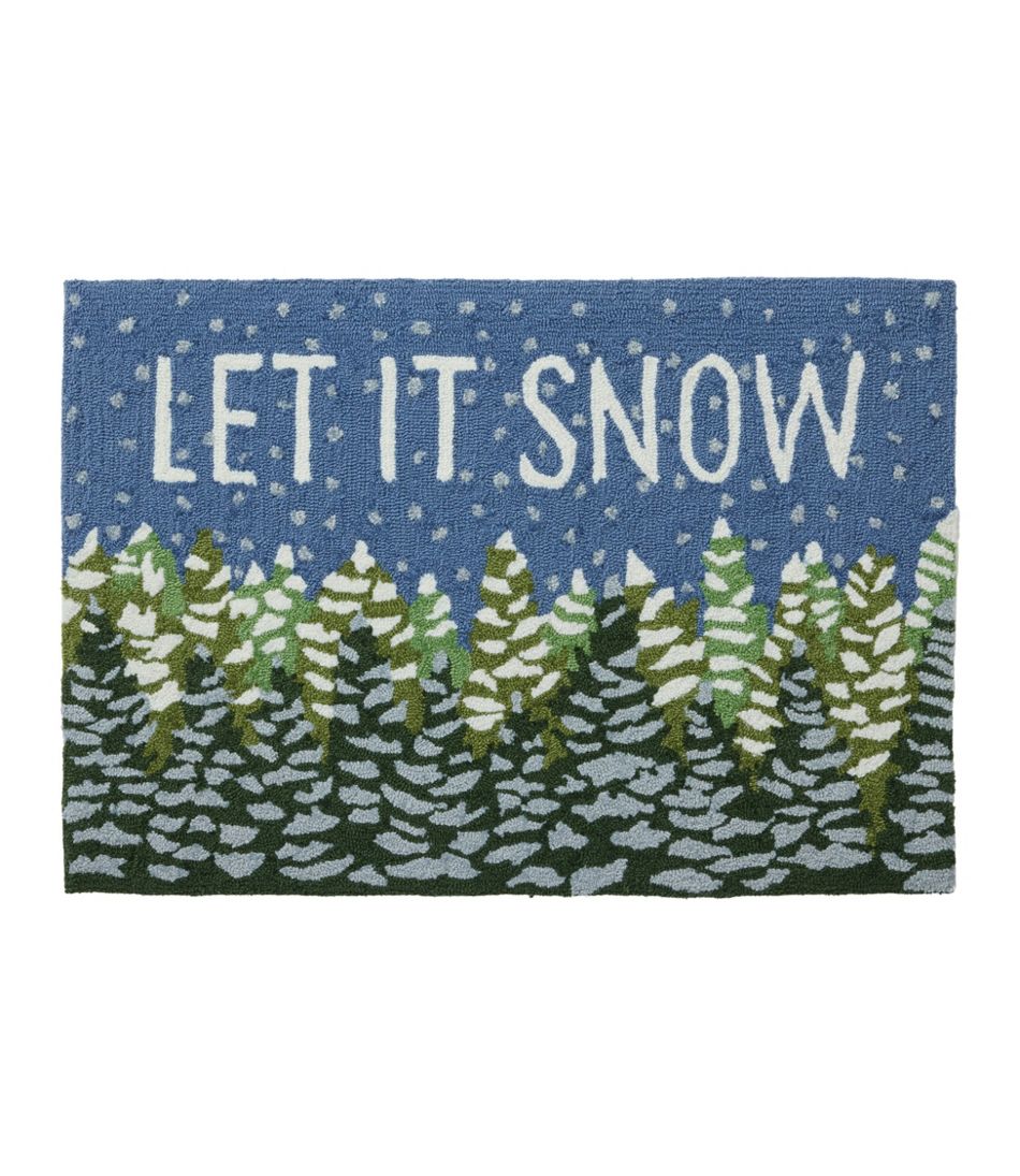L.L.Bean | Indoor/Outdoor Vacationland Rug, Frosted Trees