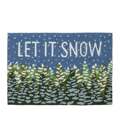 L.L.Bean | Indoor/Outdoor Vacationland Rug, Frosted Trees