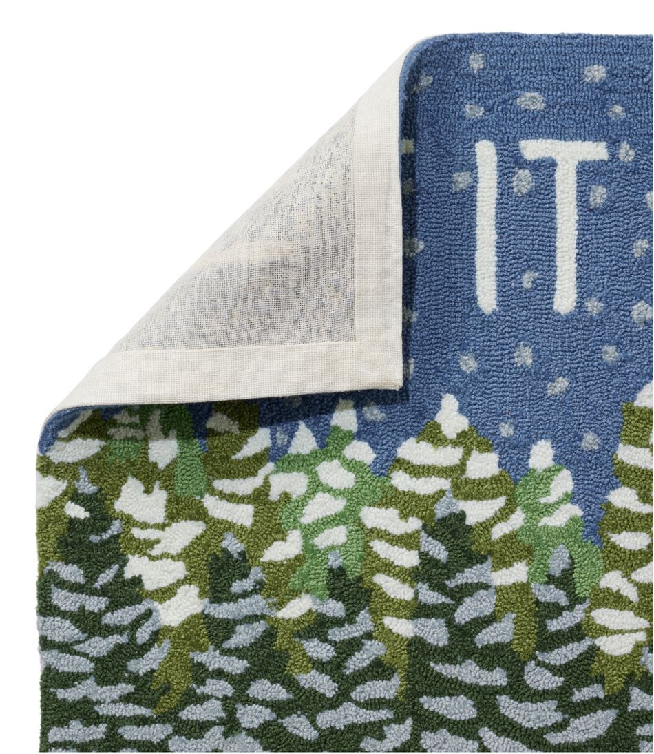 L.L.Bean | Indoor/Outdoor Vacationland Rug, Frosted Trees