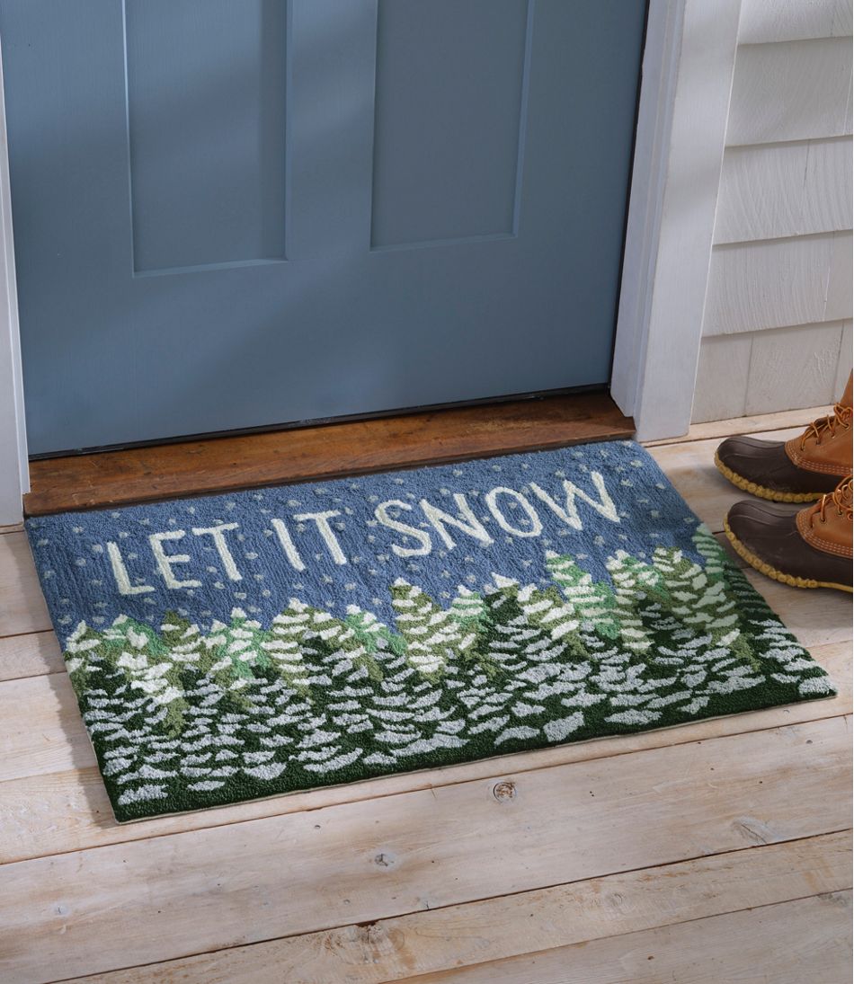 L.L.Bean | Indoor/Outdoor Vacationland Rug, Frosted Trees