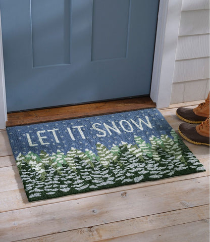 L.L.Bean | Indoor/Outdoor Vacationland Rug, Frosted Trees