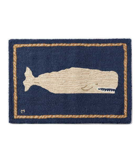 L.L.Bean | Wool Hooked Novelty Rug, Whale