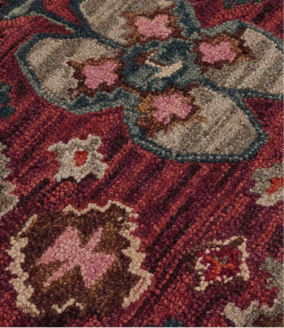 L.L.Bean | Double Border Wool Hooked Rug, Sienna Multi