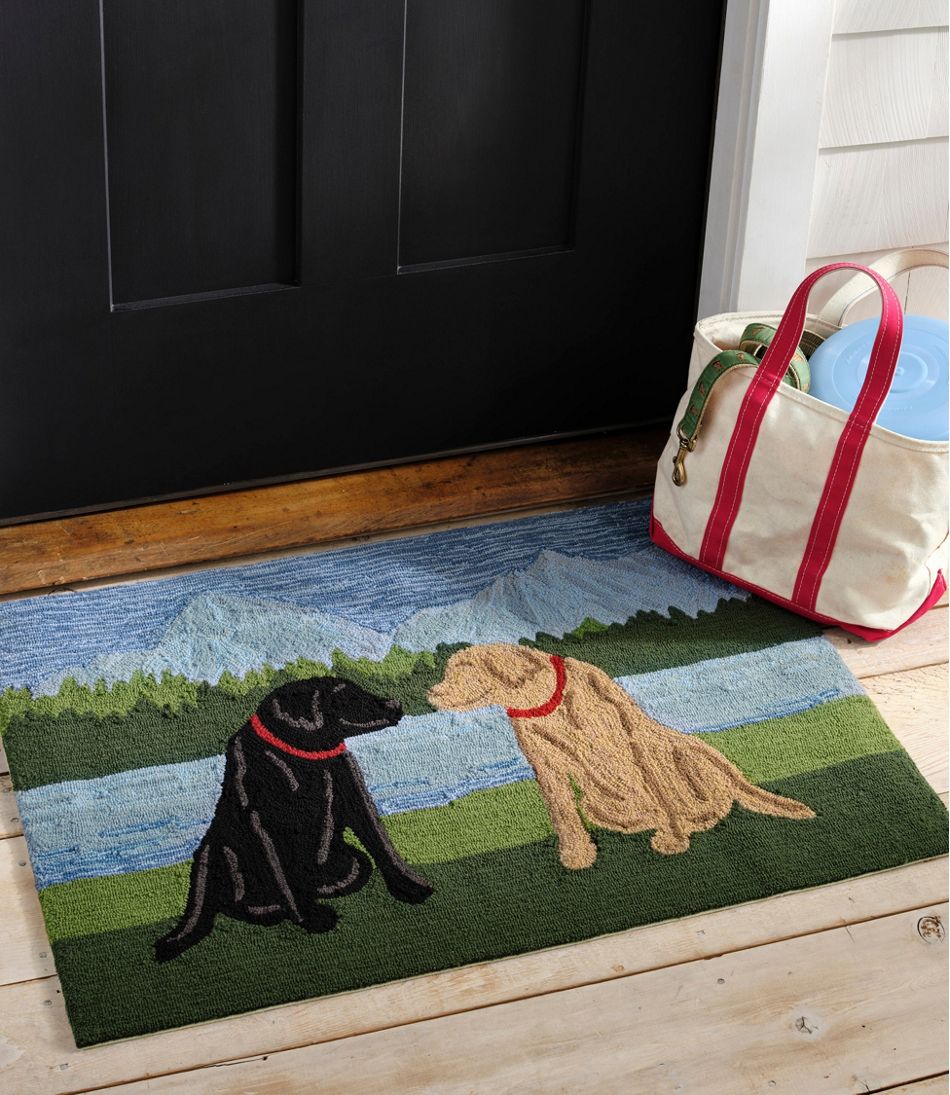L.L.Bean | Indoor/Outdoor Vacationland Rug, Mountain Dogs