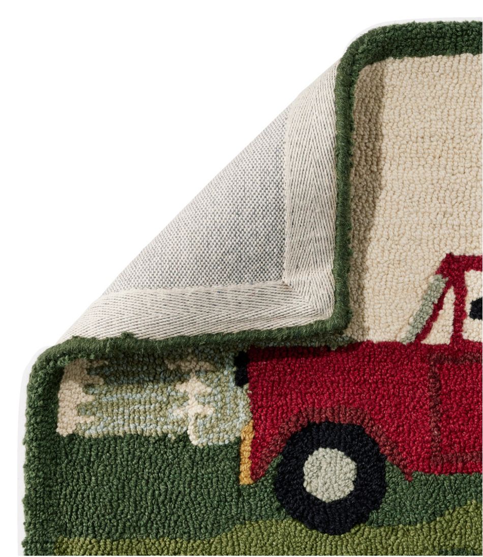 L.L.Bean | Wool Hooked Novelty Rug, Dog Caravan