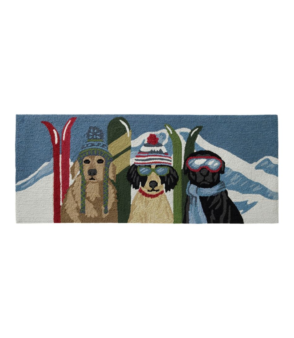 L.L.Bean | Indoor/Outdoor Vacationland Runner, Dogs Skiing