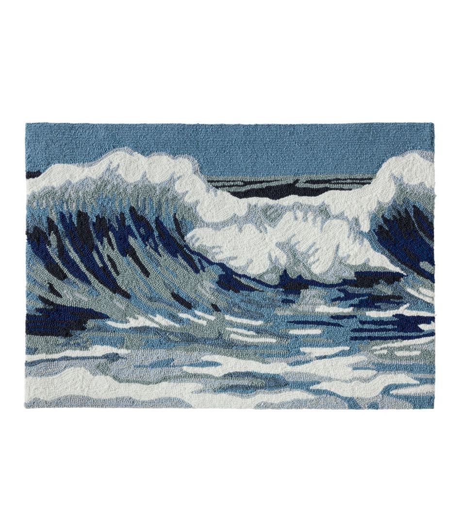 L.L.Bean | Indoor/Outdoor Vacationland Rug, Ocean Waves
