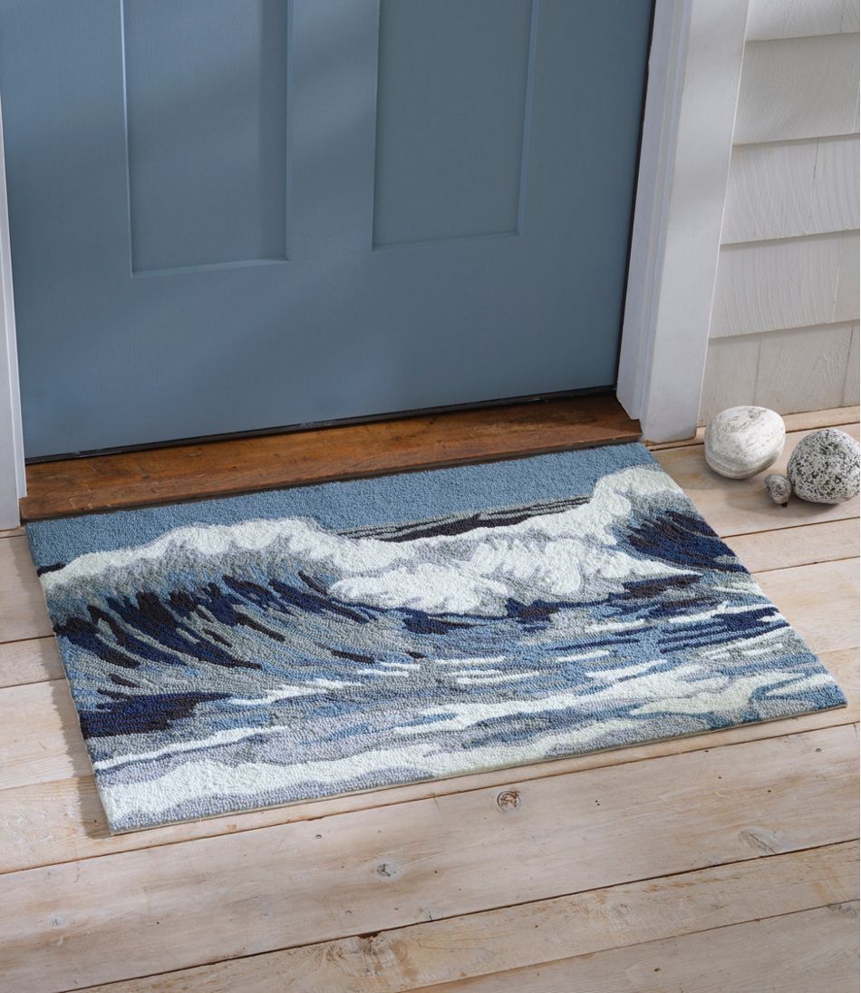 L.L.Bean | Indoor/Outdoor Vacationland Rug, Ocean Waves