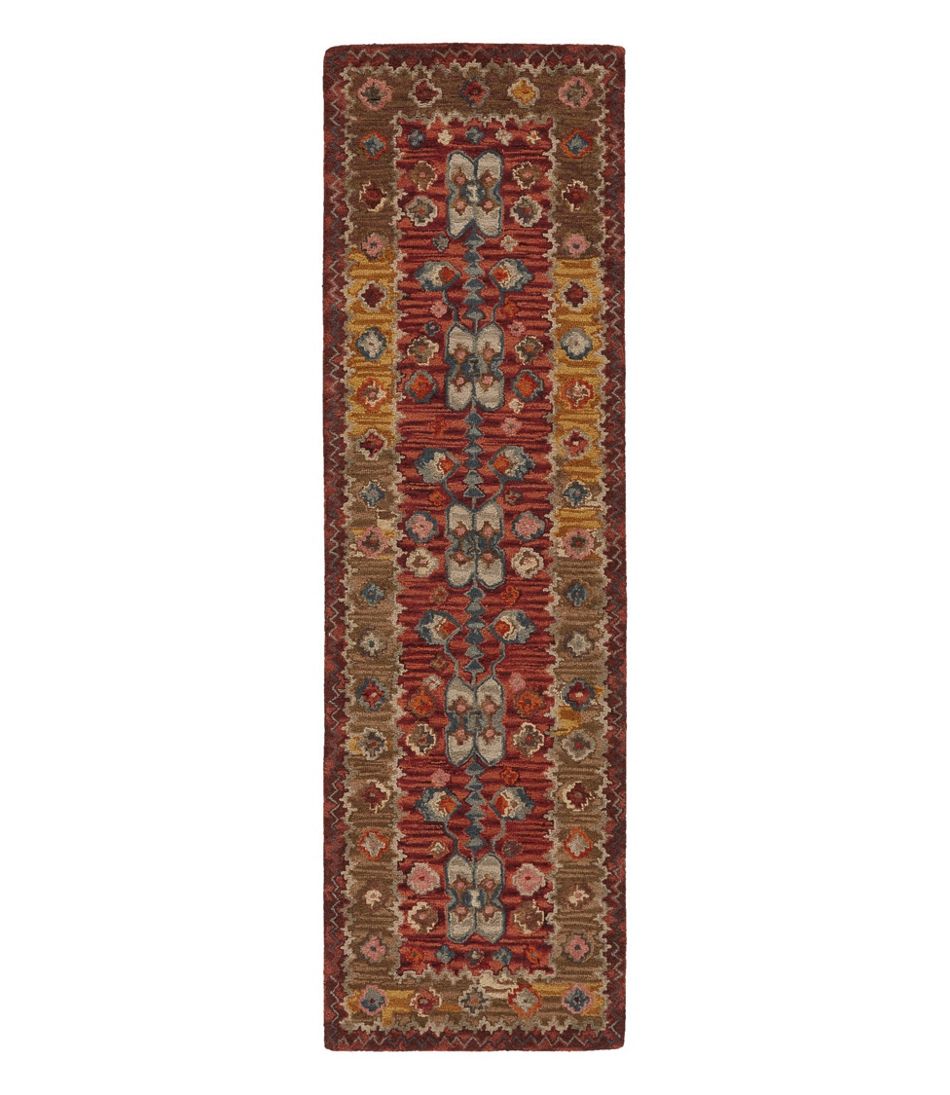 L.L.Bean | Double Border Wool Hooked Runner, Sienna Multi