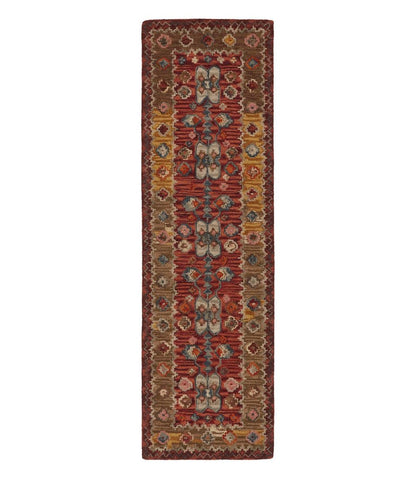 L.L.Bean | Double Border Wool Hooked Runner, Sienna Multi
