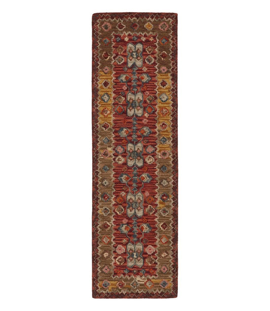 L.L.Bean | Double Border Wool Hooked Runner, Sienna Multi