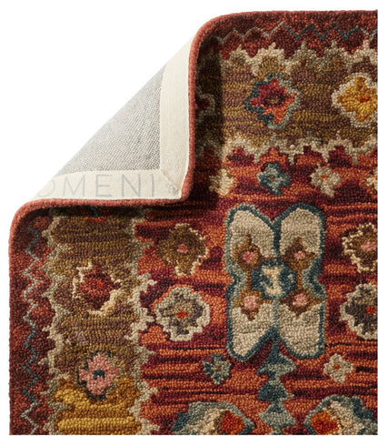 L.L.Bean | Double Border Wool Hooked Runner, Sienna Multi