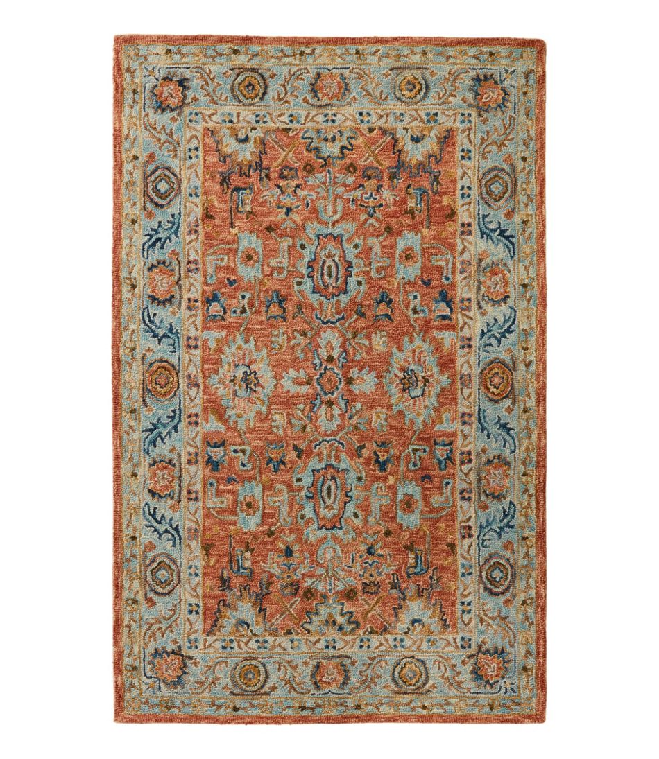 L.L.Bean | Single Border Terracotta Wool Tufted Rug