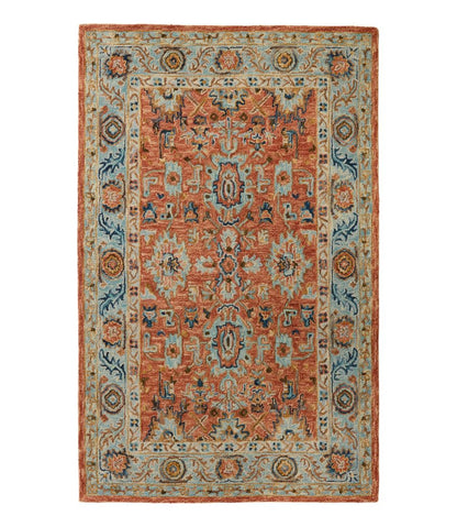 L.L.Bean | Single Border Terracotta Wool Tufted Rug