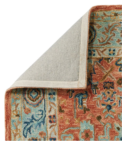 L.L.Bean | Single Border Terracotta Wool Tufted Rug