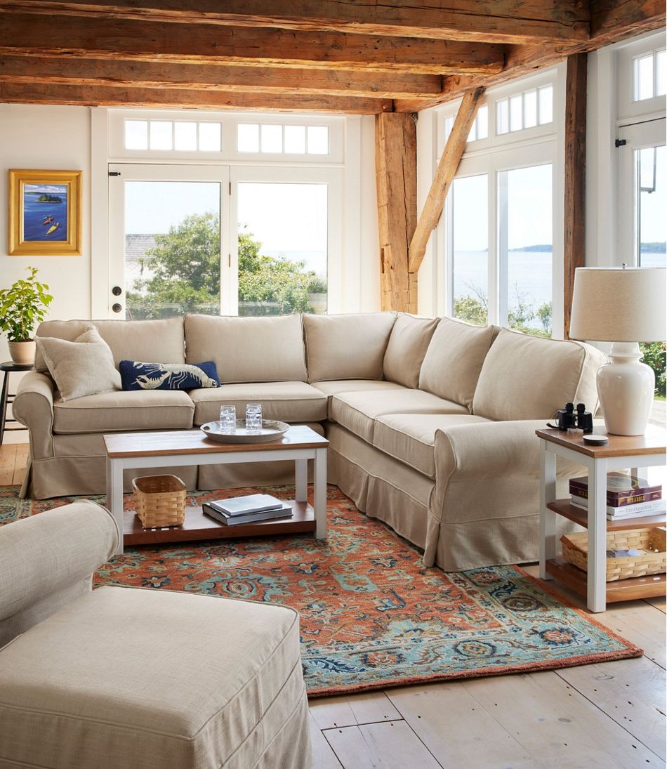 L.L.Bean | Single Border Terracotta Wool Tufted Rug