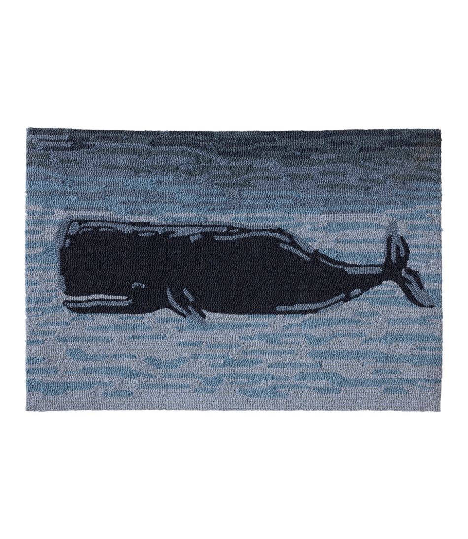 L.L.Bean | Indoor/Outdoor Vacationland Rug, Coastal Whale