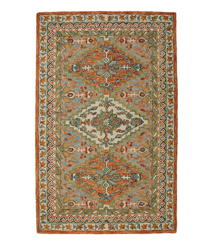 L.L.Bean | Bordered Medallion Wool Tufted Rug