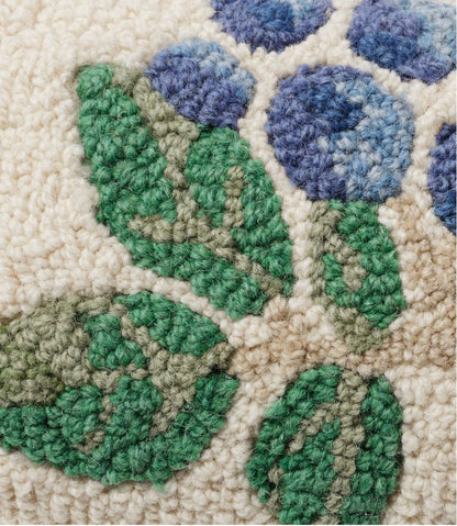 L.L.Bean | Wool Hooked Throw Pillow, Blueberries, 8" x 12"
