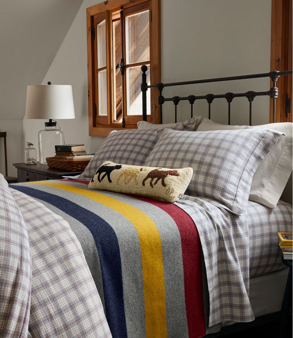L.L.Bean | Wool Hooked Throw Pillow, Lab Trio, 8" x 24"