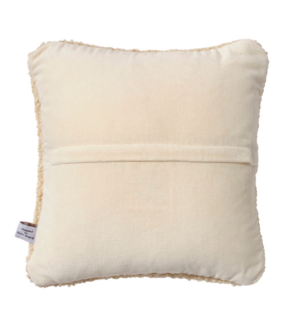 L.L.Bean | Wool Hooked Throw Pillow, Yellow Dog, 14" x 14"