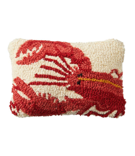 L.L.Bean | Wool Hooked Throw Pillow, Lobster, 8" x 12"
