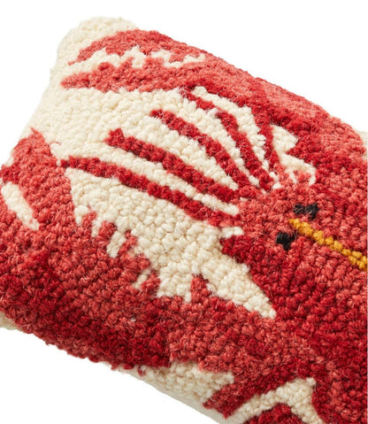 L.L.Bean | Wool Hooked Throw Pillow, Lobster, 8" x 12"