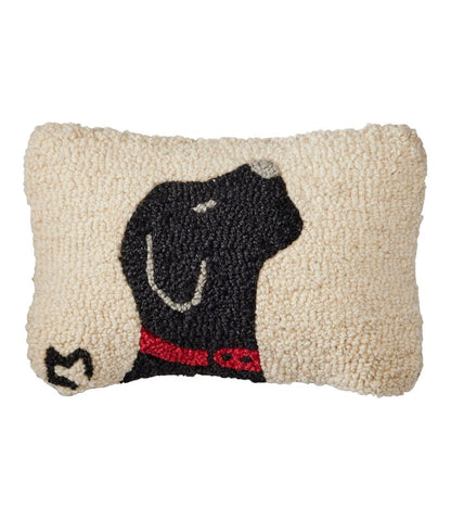 L.L.Bean | Wool Hooked Throw Pillow, Black Labrador, 8" x 12"