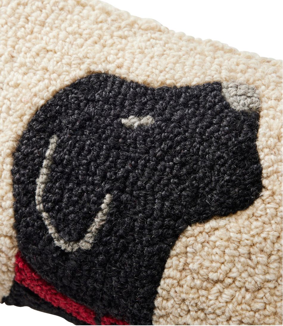 L.L.Bean | Wool Hooked Throw Pillow, Black Labrador, 8" x 12"