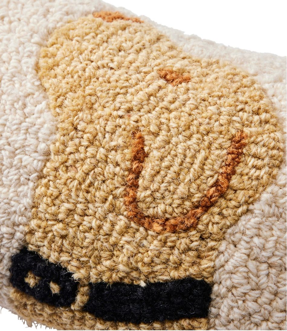 L.L.Bean | Wool Hooked Throw Pillow, Yellow Labrador, 8" x 12"