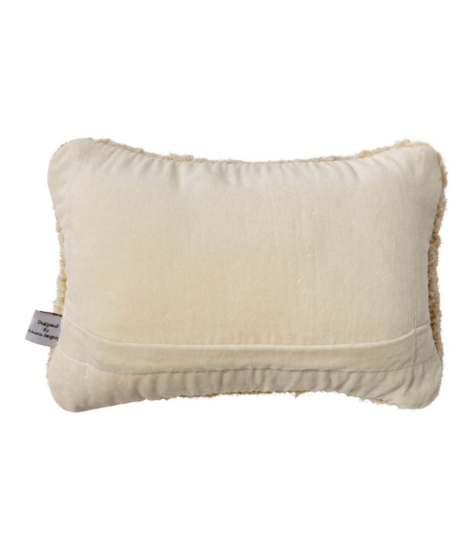 L.L.Bean | Wool Hooked Throw Pillow, Yellow Labrador, 8" x 12"