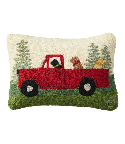 L.L.Bean | Wool Hooked Throw Pillow, Dog Trio, 14" x 20"