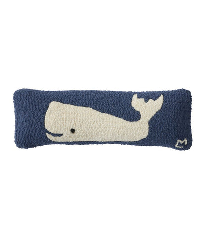 L.L.Bean | Wool Hooked Throw Pillow, Whale, 8" x 24"