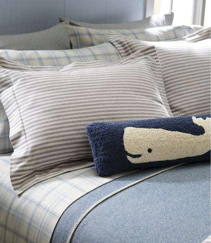 L.L.Bean | Wool Hooked Throw Pillow, Whale, 8" x 24"