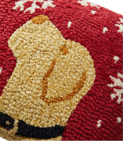 L.L.Bean | Wool Hooked Throw Pillow, Snowflake Yellow Lab, 14" x 14"