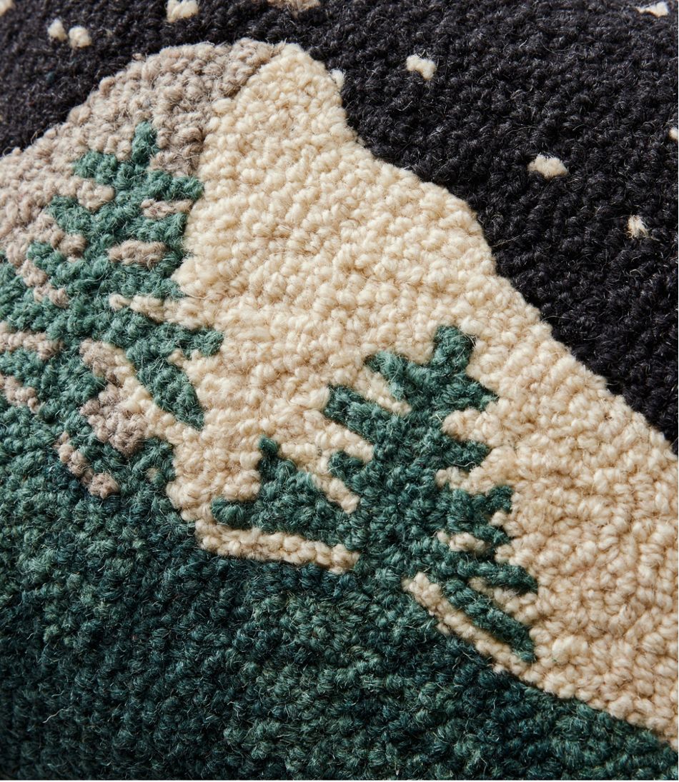 L.L.Bean | Wool Hooked Throw Pillow, Winter Woods, 12" x 18"