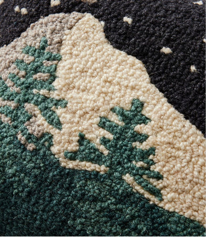 L.L.Bean | Wool Hooked Throw Pillow, Winter Woods, 12" x 18"