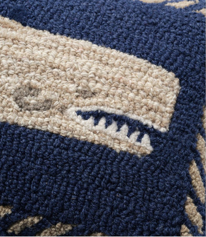 L.L.Bean | Wool Hooked Throw Pillow, Whale, 12" x 18"