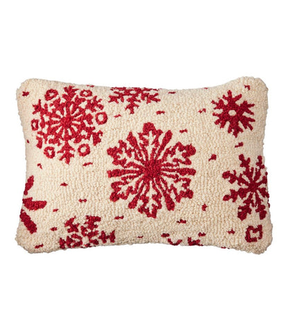L.L.Bean | Wool Hooked Throw Pillow, Snowflake, 14" x 20"