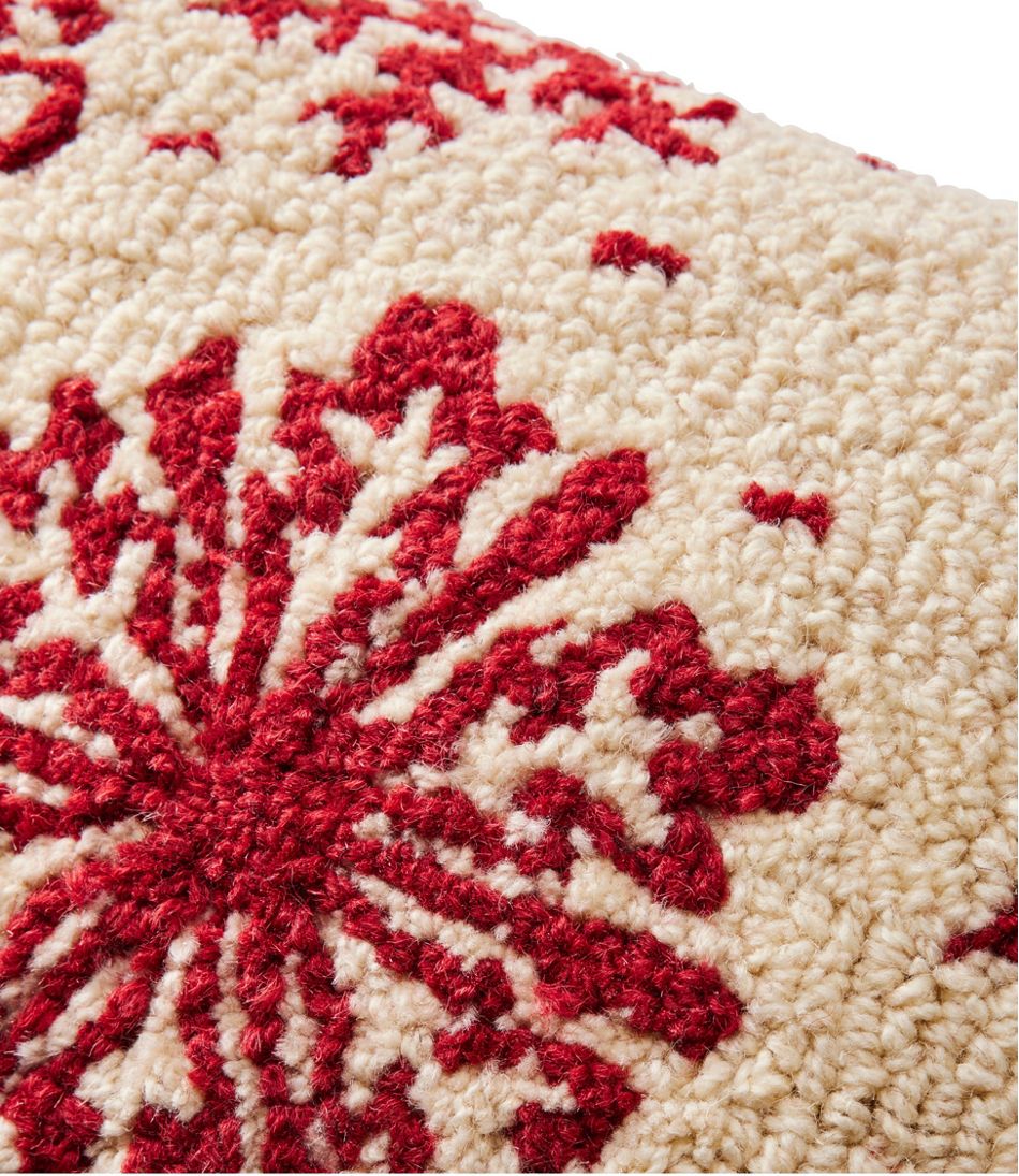 L.L.Bean | Wool Hooked Throw Pillow, Snowflake, 14" x 20"