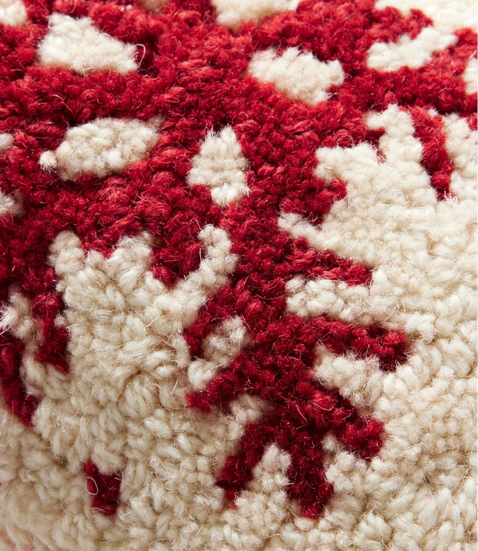 L.L.Bean | Wool Hooked Throw Pillow, Red Flake, 8" x 12"