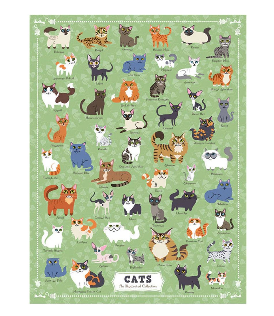 L.L.Bean | Illustrated Cats Puzzle, 500 Pieces