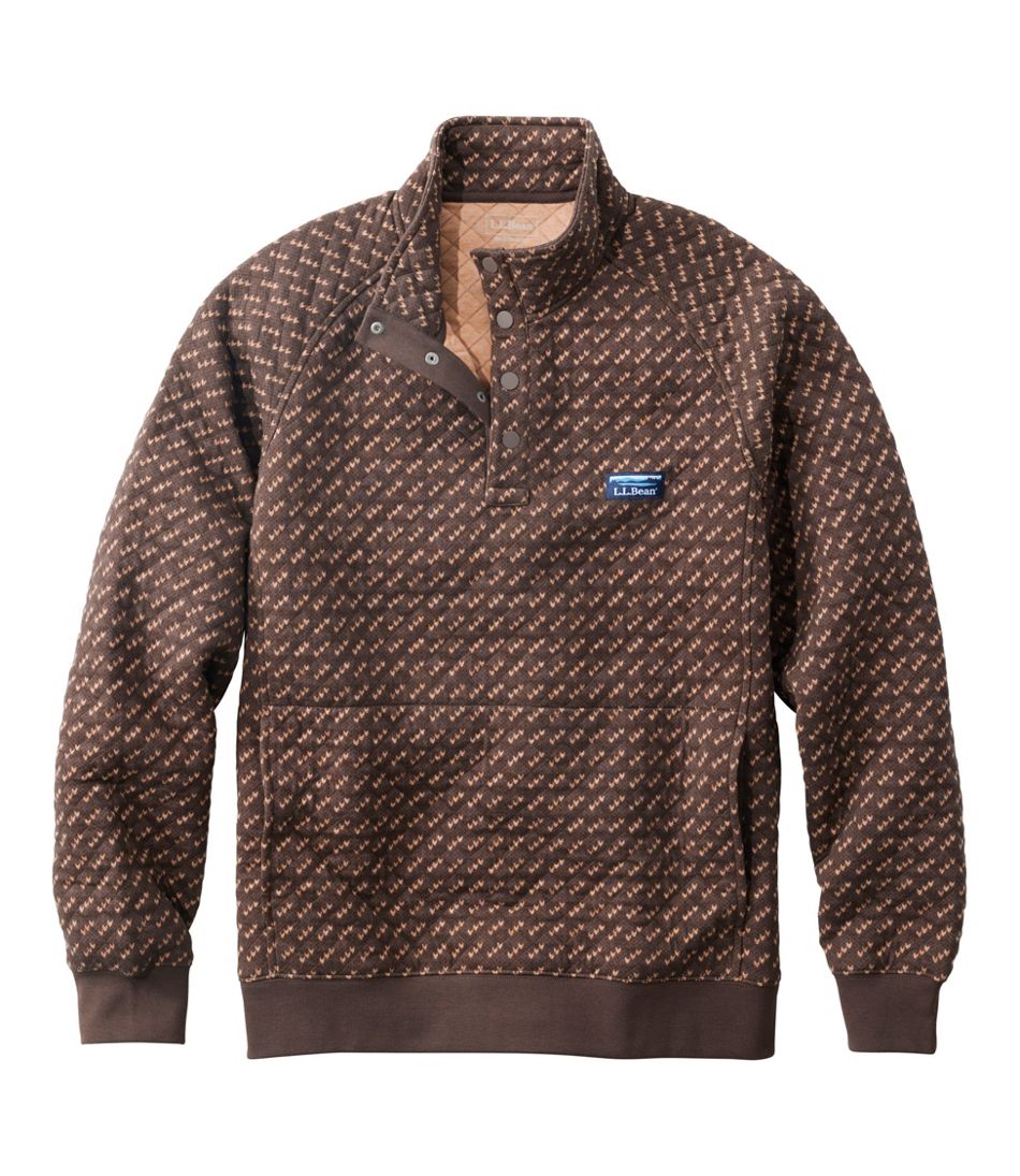L.L.Bean | Men's Bean's Quilted Sweatshirt, Mockneck, Print