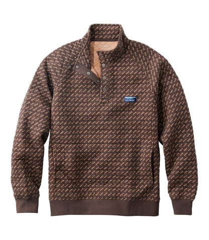 L.L.Bean | Men's Bean's Quilted Sweatshirt, Mockneck, Print