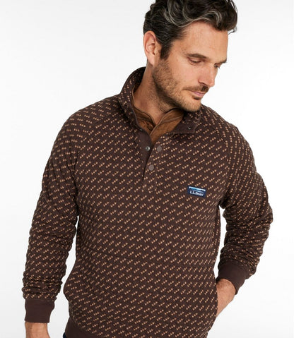 L.L.Bean | Men's Bean's Quilted Sweatshirt, Mockneck, Print