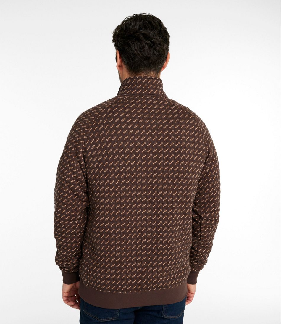 L.L.Bean | Men's Bean's Quilted Sweatshirt, Mockneck, Print